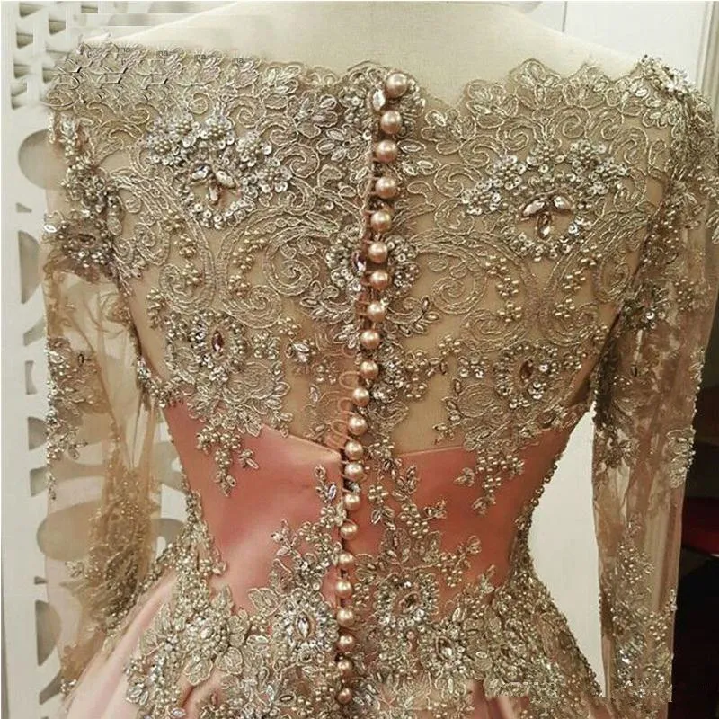 Women Formal Wear Dubai - Blush Rose or à manches longues