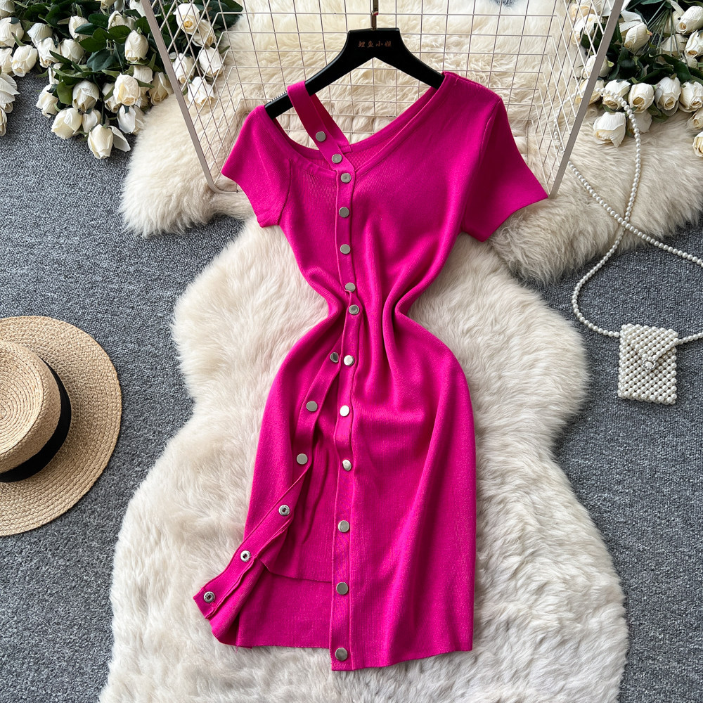 Wrap Dress Work - Robe mi-longue sexy pour femme, style