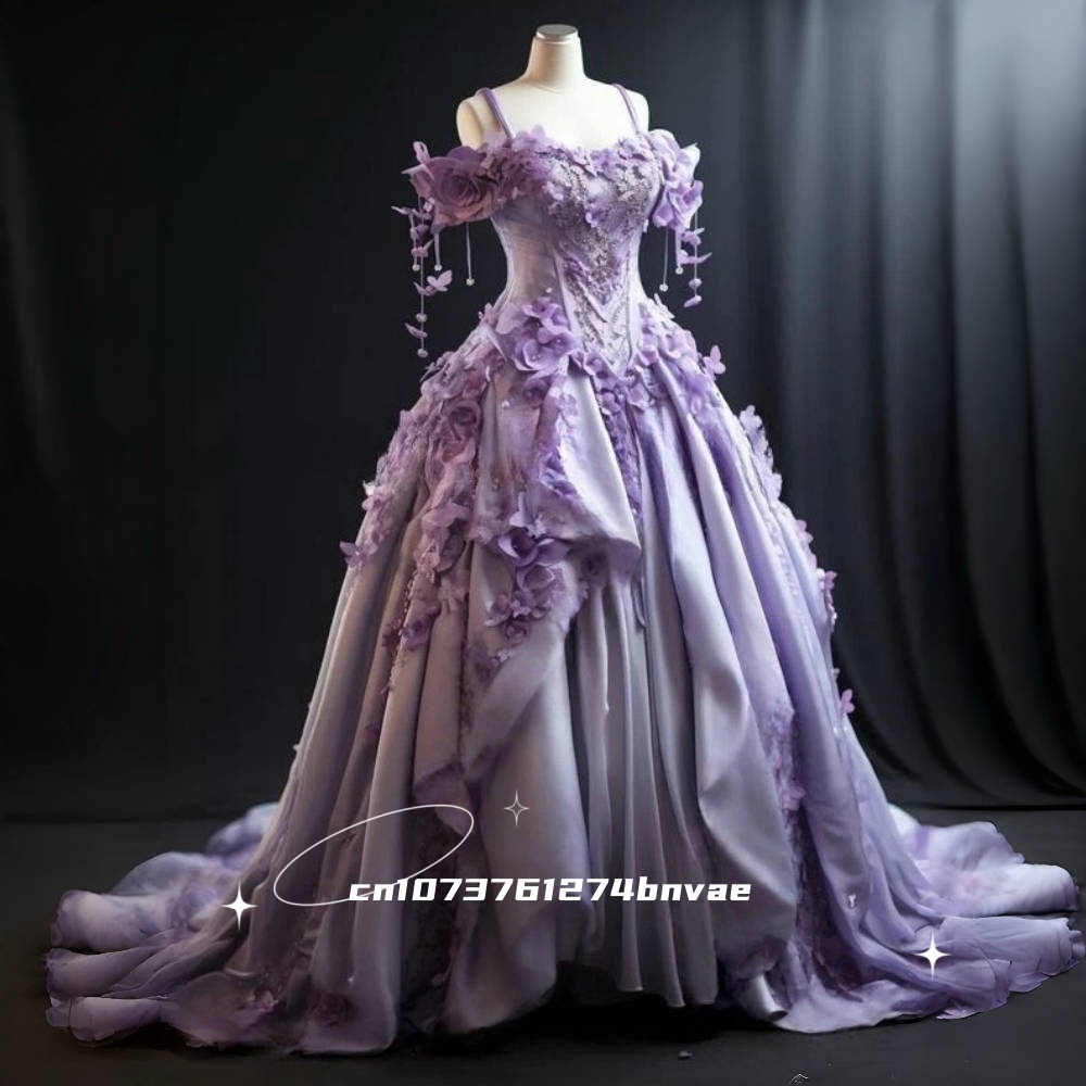 Victorian Women'S Formal Wear - Robe de bal victorienne florale élégante,