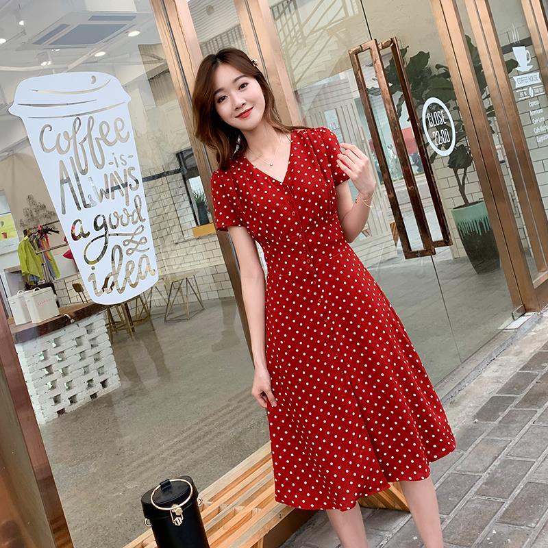 Wrap Dress Work - Robe mi-longue en mousseline de soie