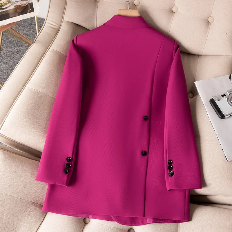 Women Formal Wear Blazers - Veste à double boutonnage à manches
