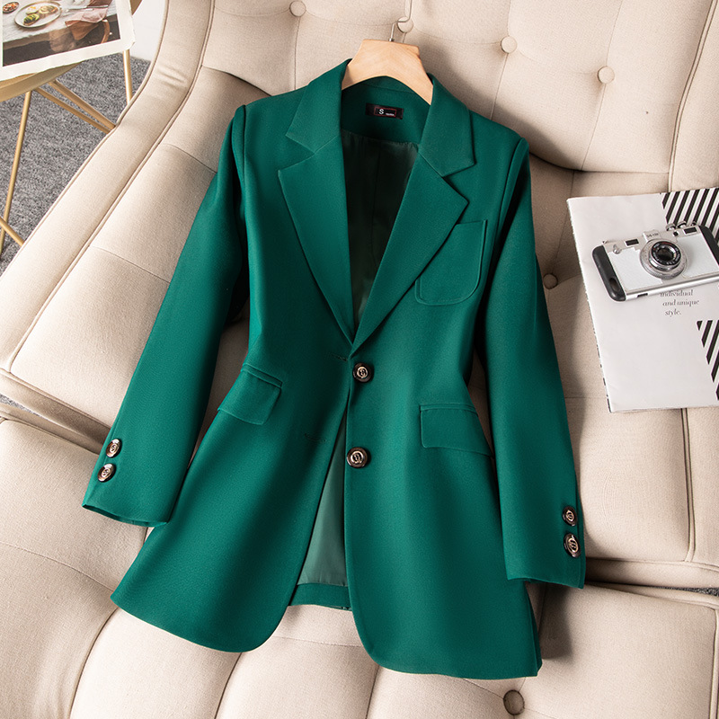 Women Formal Wear Blazers - Veste à boutonnage simple à manches