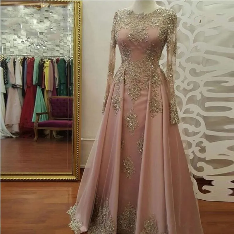 Blush Rose or à manches longue - Women Formal Wear Dubai avis et prix