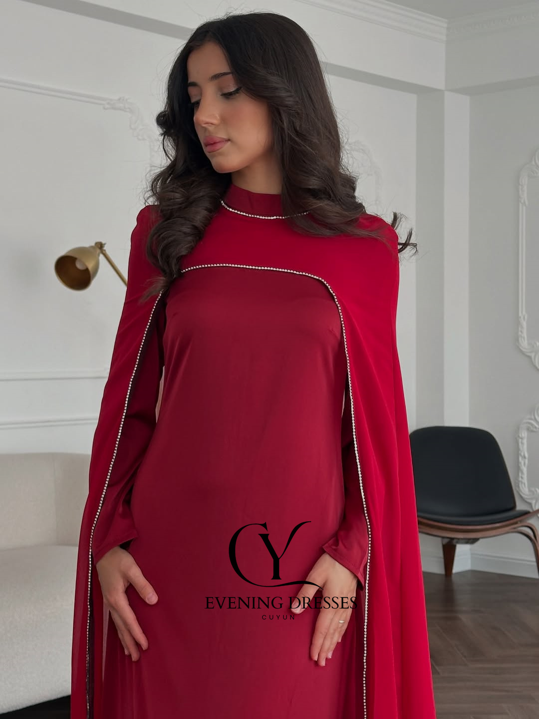 CUYUN rouge saoudien femmes ro - Women Formal Wear Dubai avis et prix