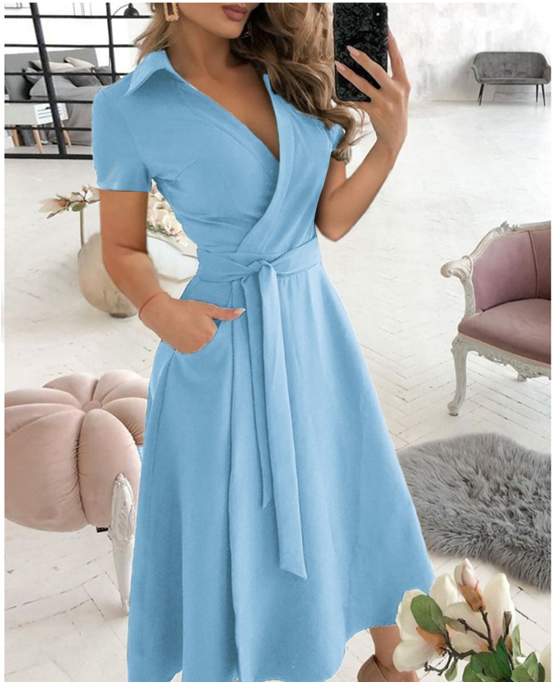 Robe mi-longue à manches court - Wrap Dress Work avis et prix