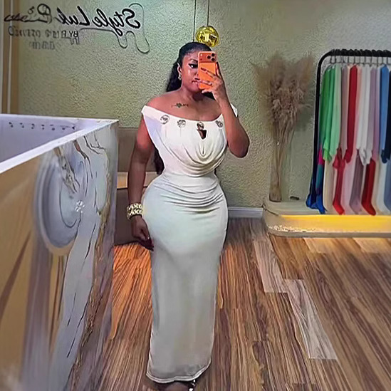 Robe longue femme épaules dénu - Wrap Dress Work avis et prix