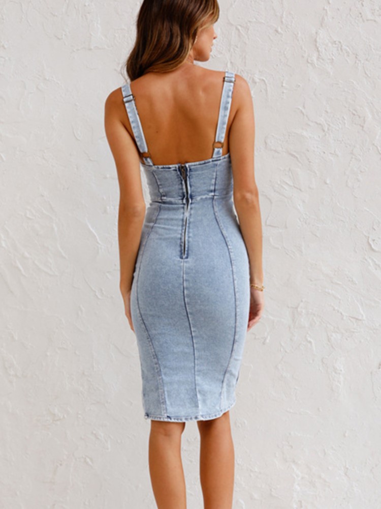 Robes d'été en Denim pour femm - Wrap Dress Work avis et prix