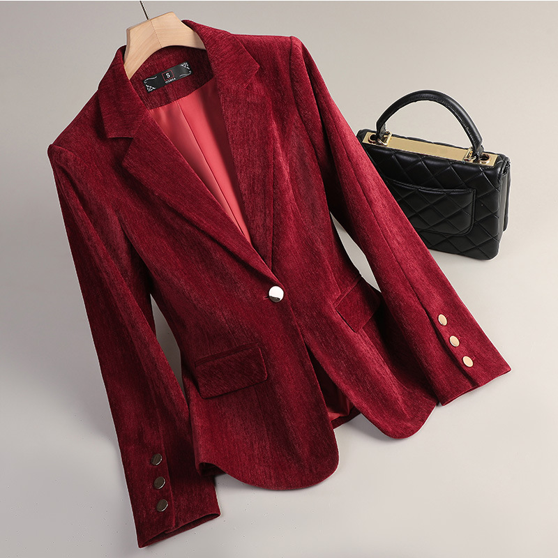 Blazer en velours jaune or pou - Women Formal Wear Blazers avis et prix