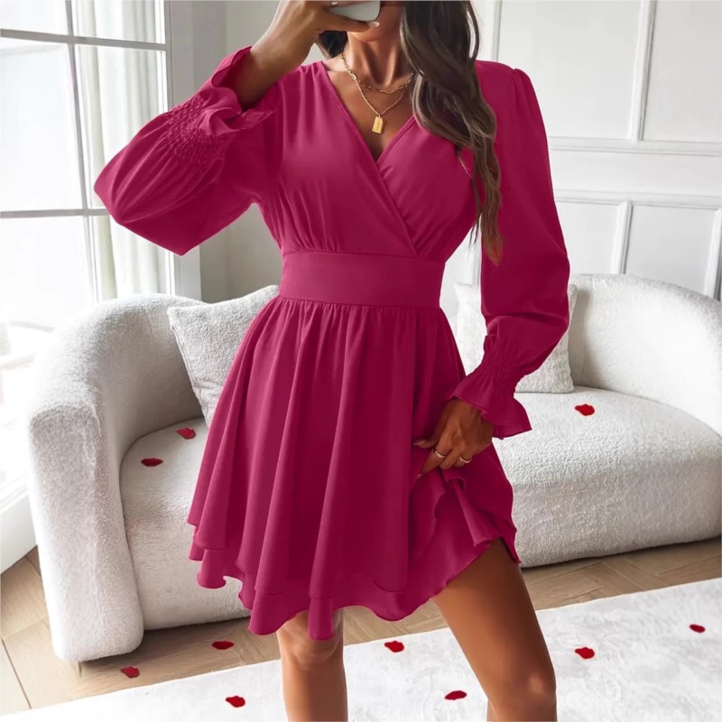 Robes 2025 femme vêtements col - Wrap Dress Work avis et prix
